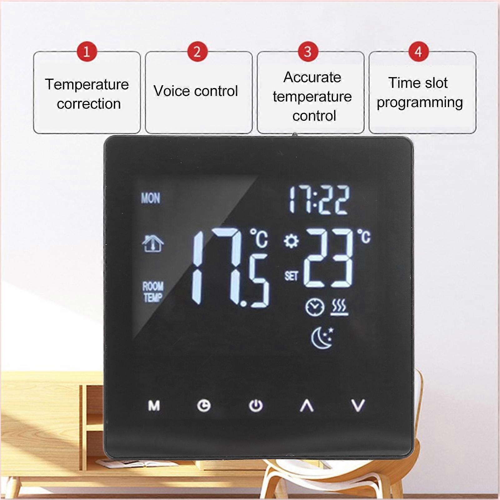 Programmable Digital Thermostat K2MRH3A Black Touch Screen Wifi