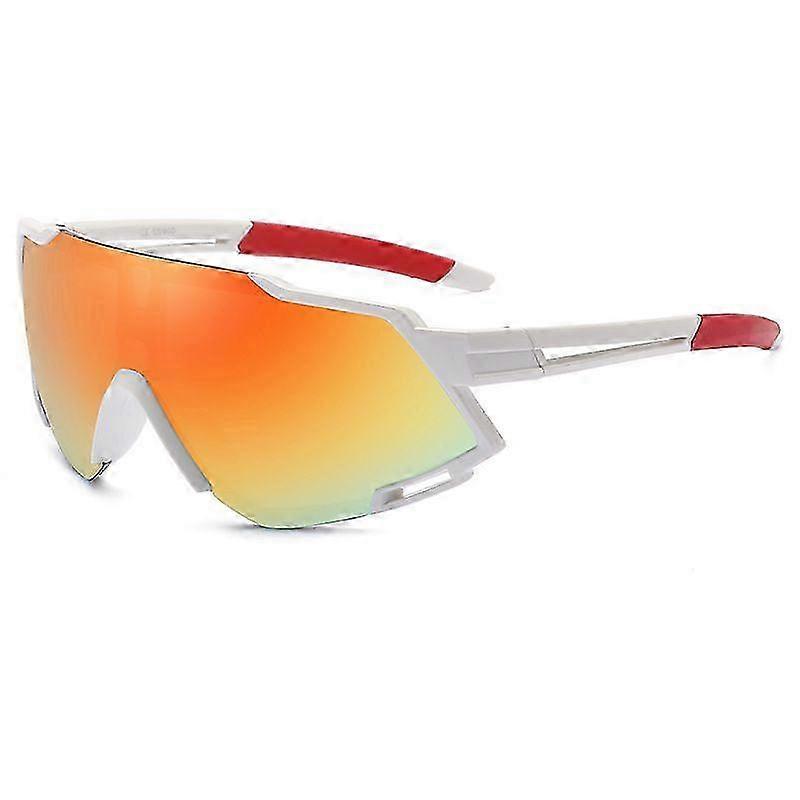 Motocross and Mountain Bike Goggles - White Frame Orange Pieces (One Pack)