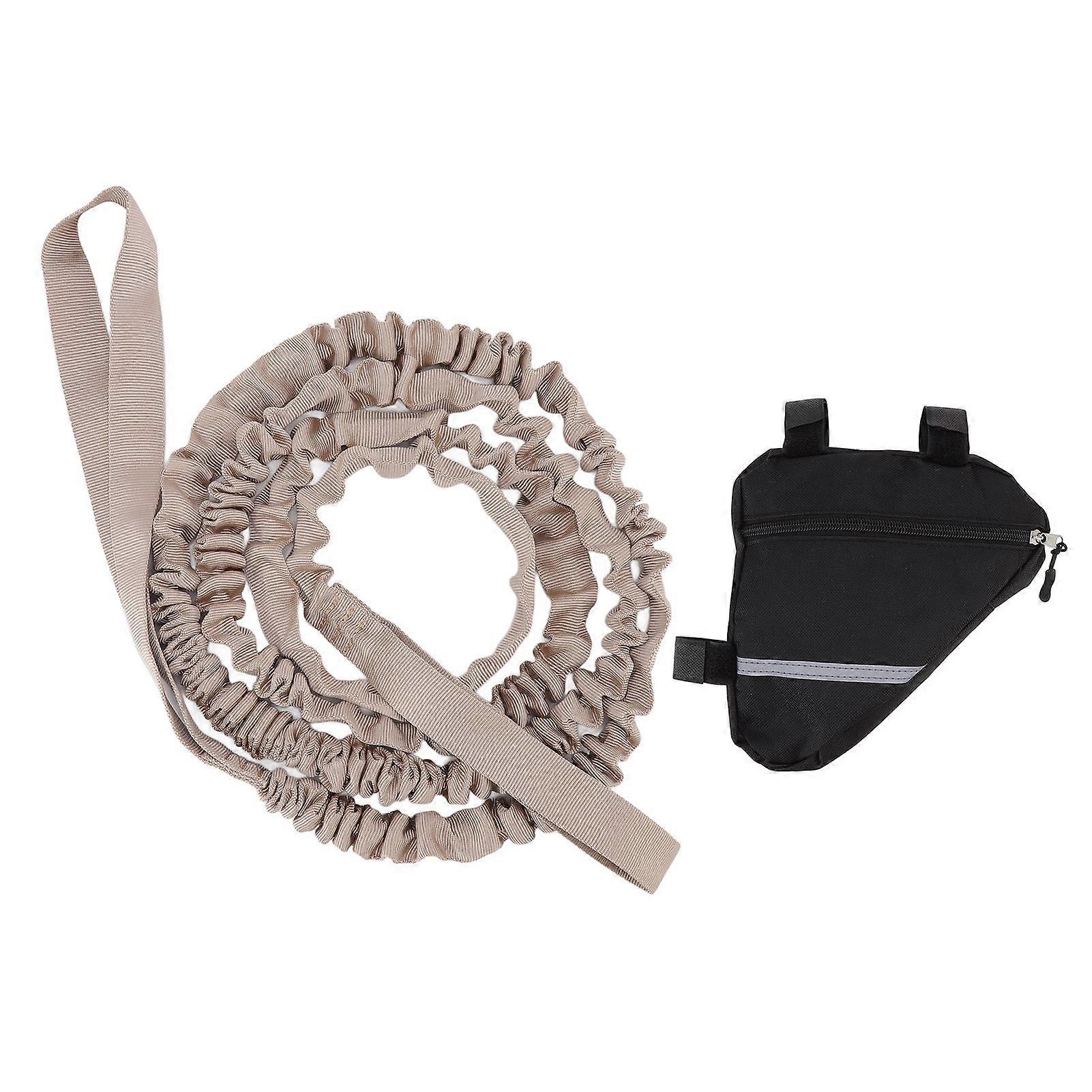 الدراجة سحب بار نايلون المواد تصميم مطاطي طول طبيعي 2.7 متر حبل سحب الدراجة المحمولة لتشغيل المشي الكاكي