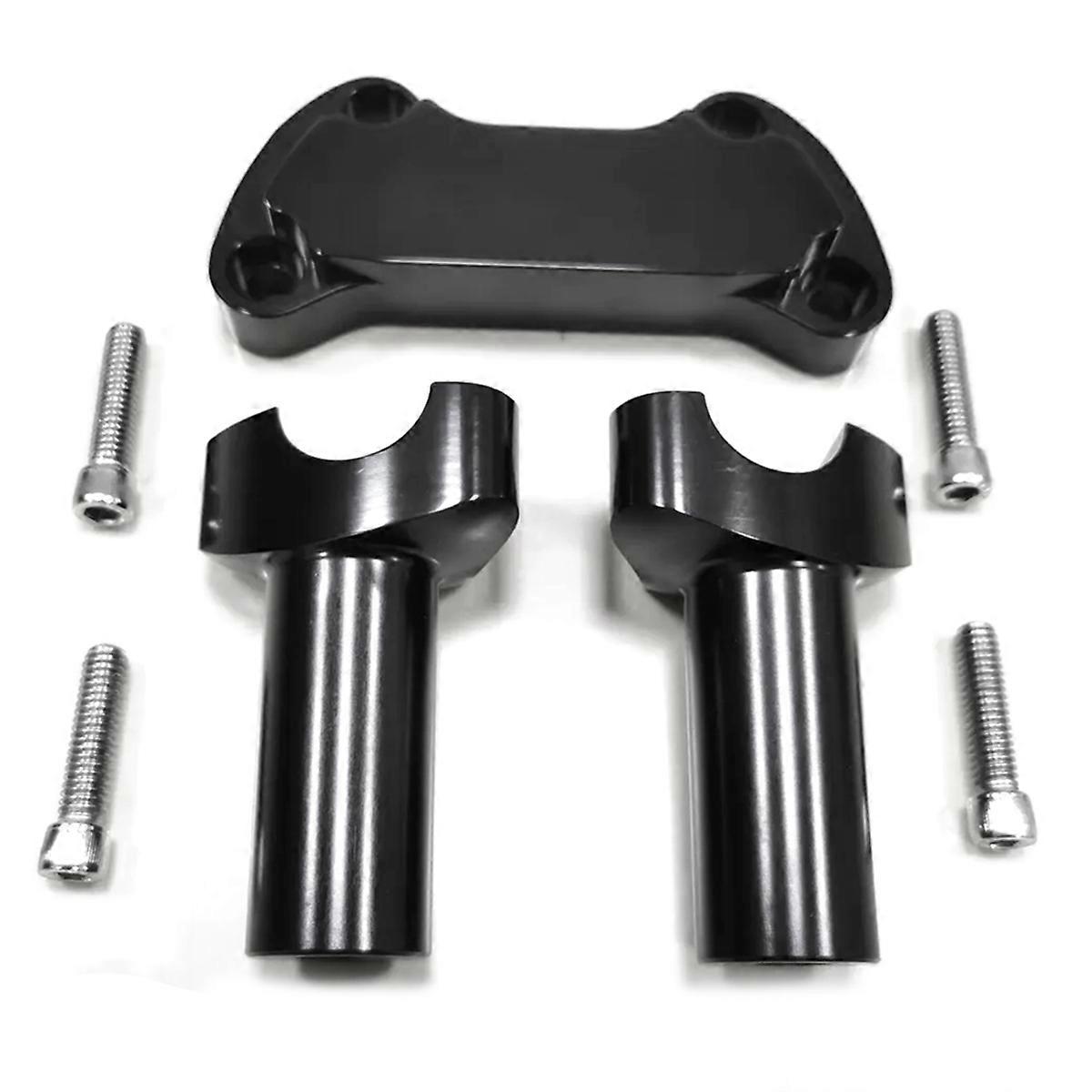 Black 4Inch Risers 1Inch Handlebar Clamp for Harley