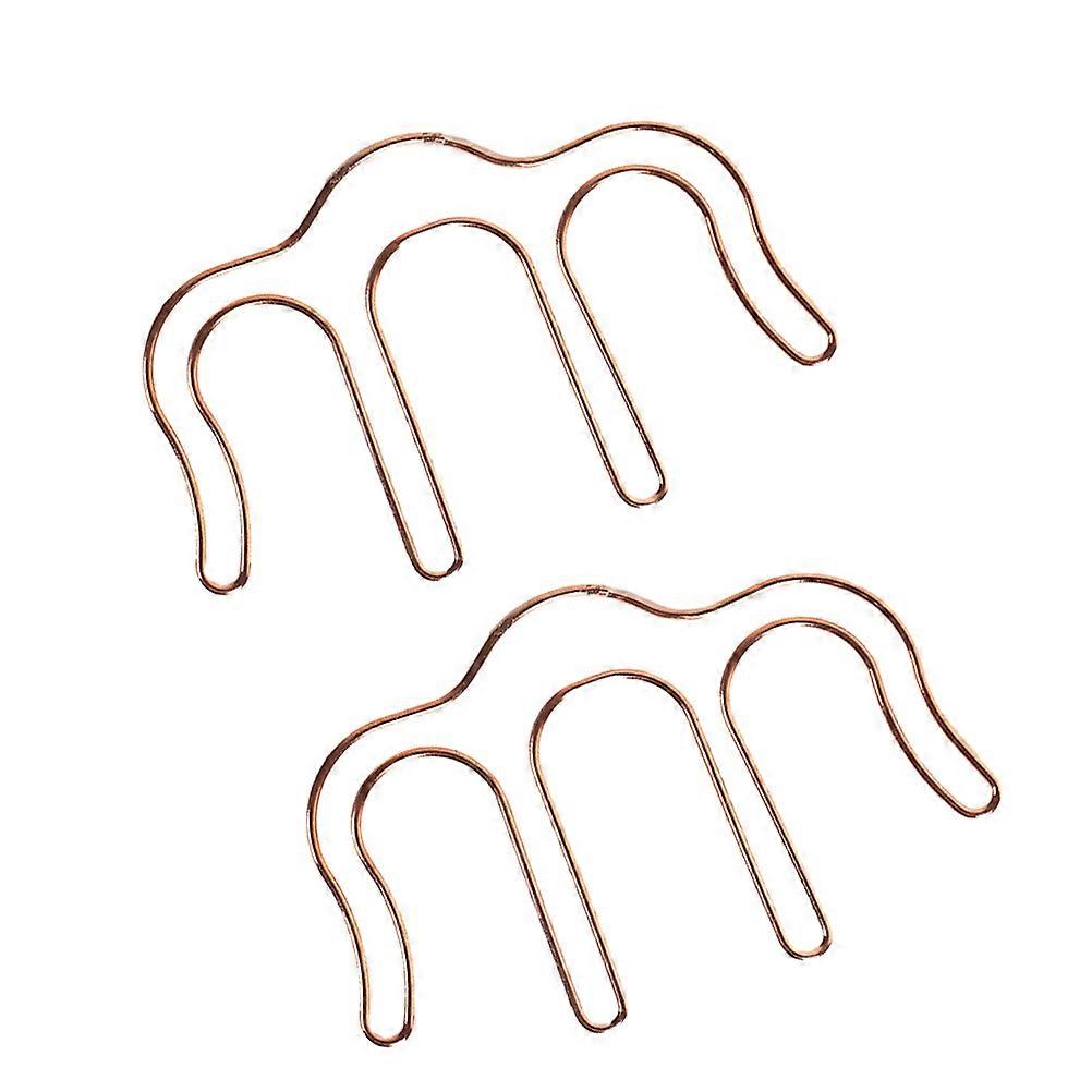 Stylish Golden Metal M-Shaped Clip for Marking Durable and Reliable Use 2Pcs