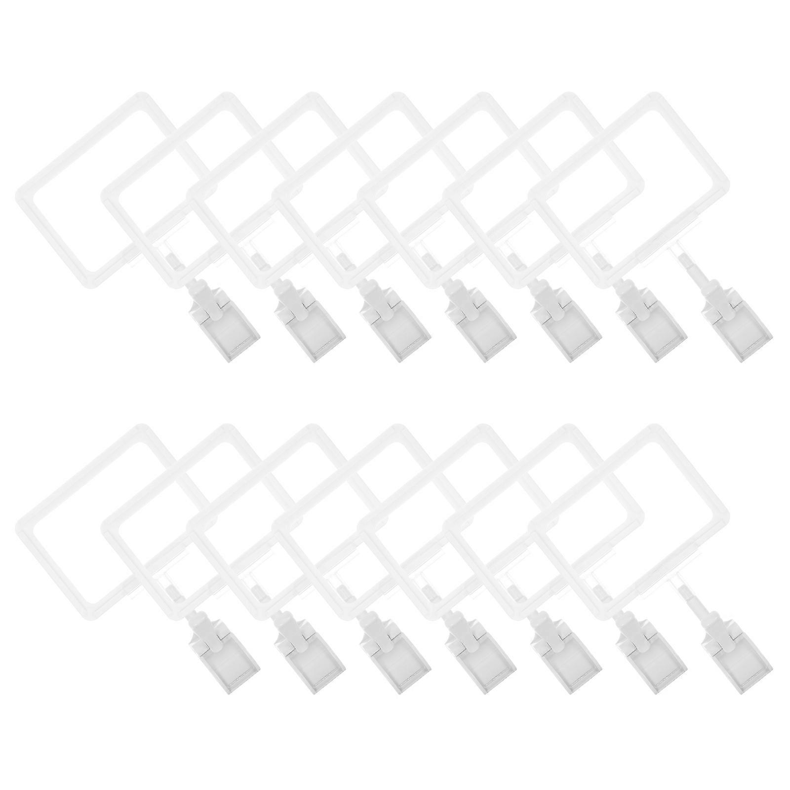 Supermarket Label Holders Sign Holder Clamp Dual Sided Design ABS Material Rotating Clip For Visibility 15Set