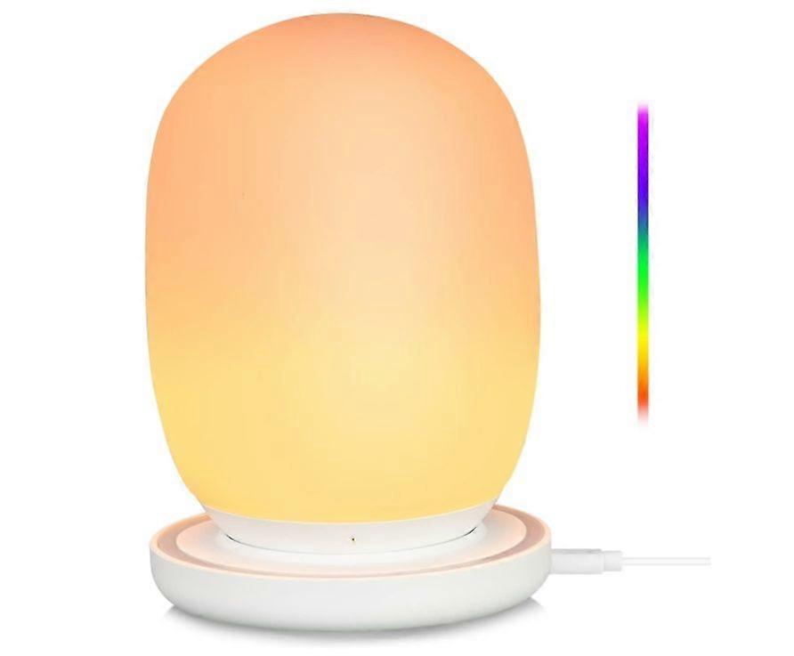 LED Table Lamp Mini Night Light Touch Sensor Bedside lamp Dimmable Warm White Light,with USB Rechargeable Light for Children's Bedroom(White)
