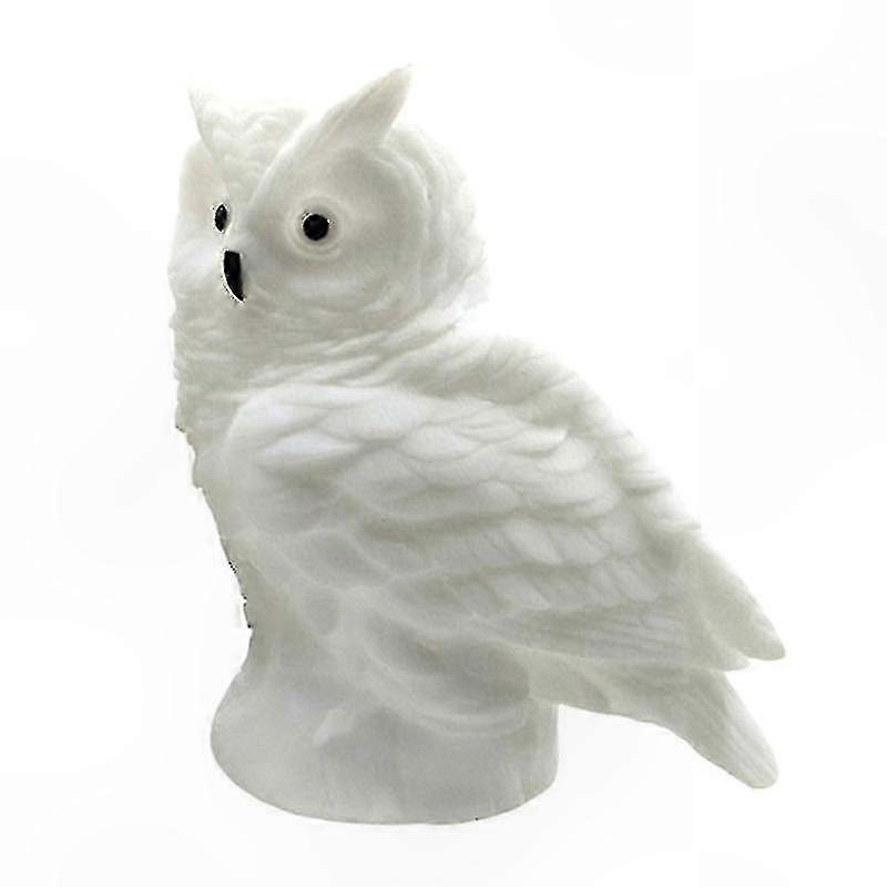 Owl Design Night Light for Baby Nursery Decor Includes Button Batteries White