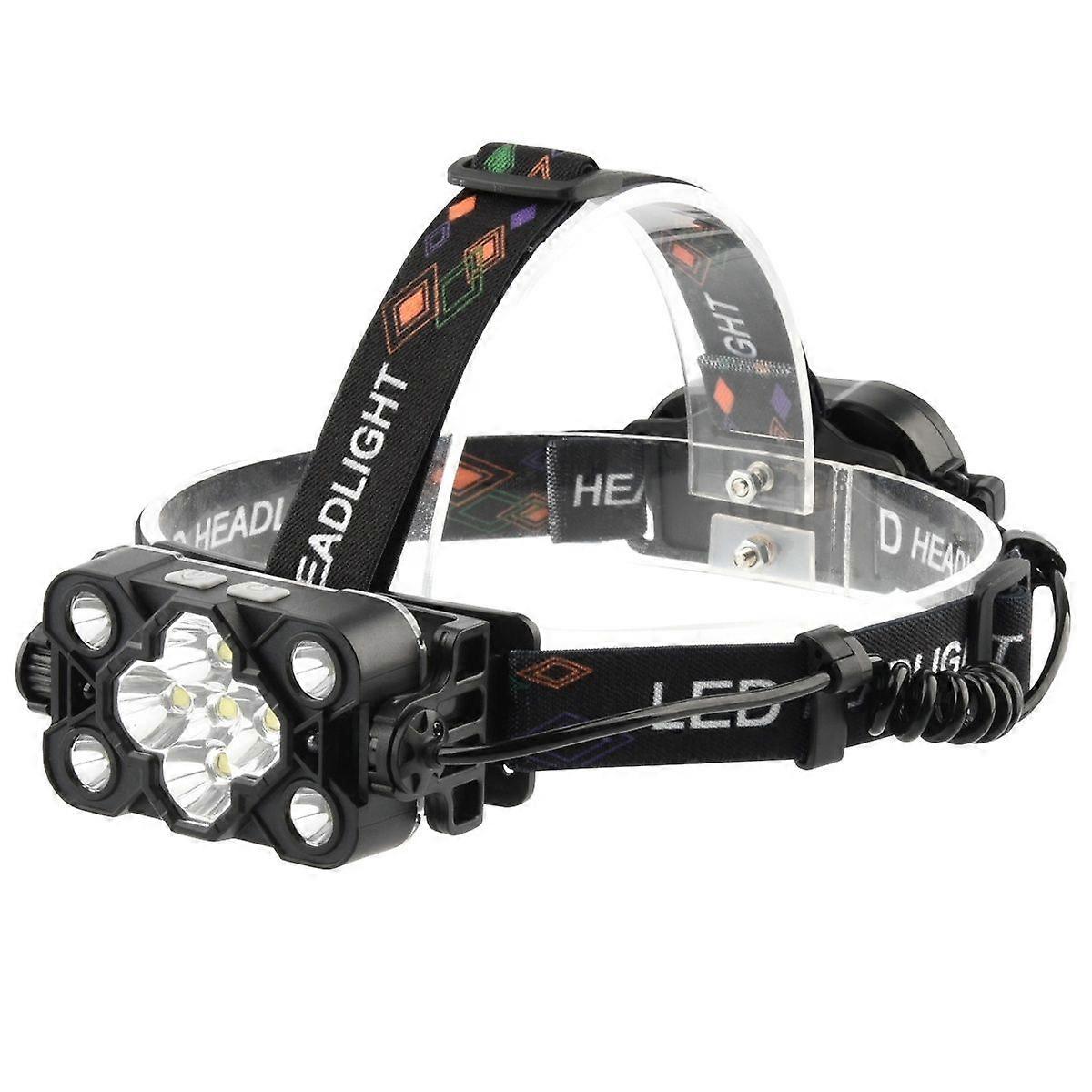 Rechargeable Headlamp, 3-in-1 50000 High Lumens Head Lamp with 9 LED, 13 Modes IP44 Waterproof LED Headlamp with 3 Color Temps, Running Headlight for