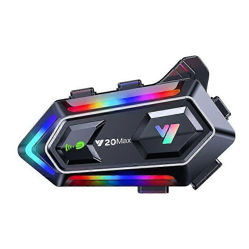 RGB Motorcycle Helmet Speakers with Dual Noise Cancelling, IPX6 Waterproof, Deep Bass, Communication System, and 2-in-1 Soft & Hard Mic for Off-Road R