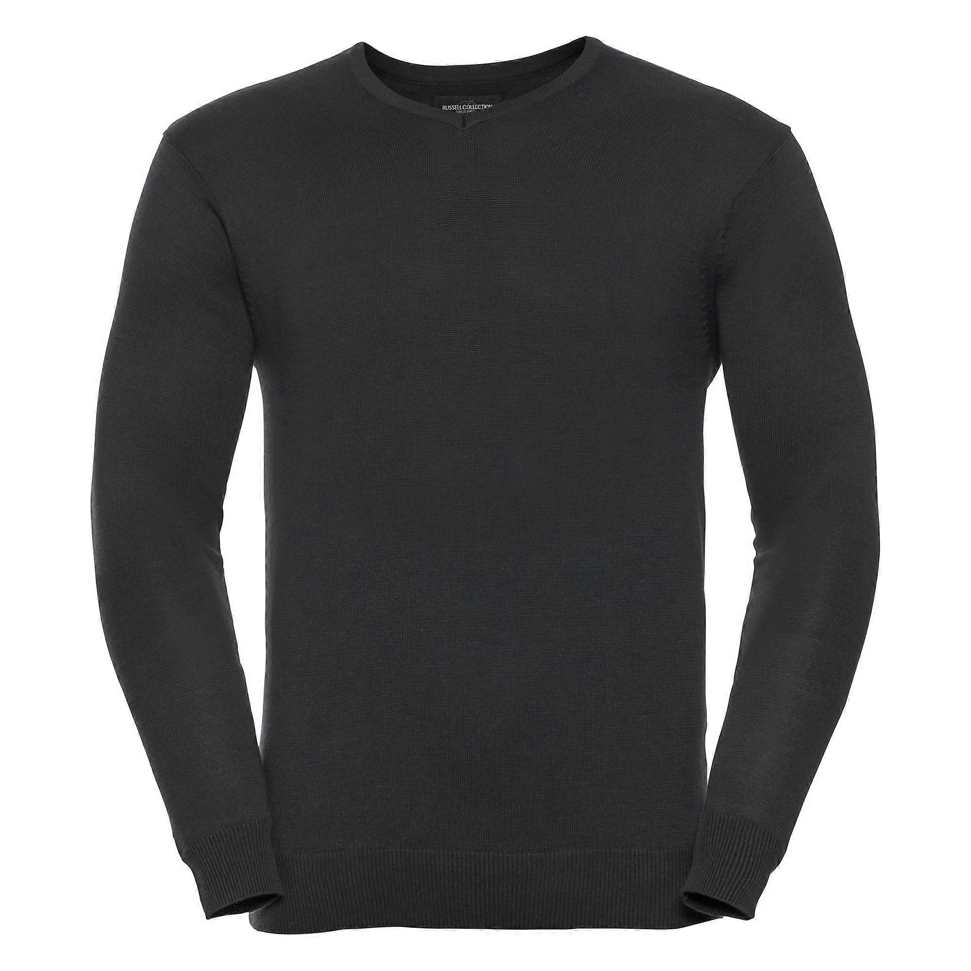 Russel Collection Mens v-ringad stickad Pullover tröja
