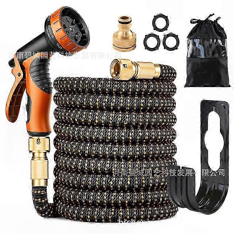 Expandable Garden Hose with Thumb Spray, 25FT Lightweight Copper Pattern, Lead-Free and Ultra-Durable Design for Outdoor Use
