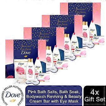 4x Dove Moments of Love From Dove Bath & Body 4pcs Gift Set For Her with Eye Mask