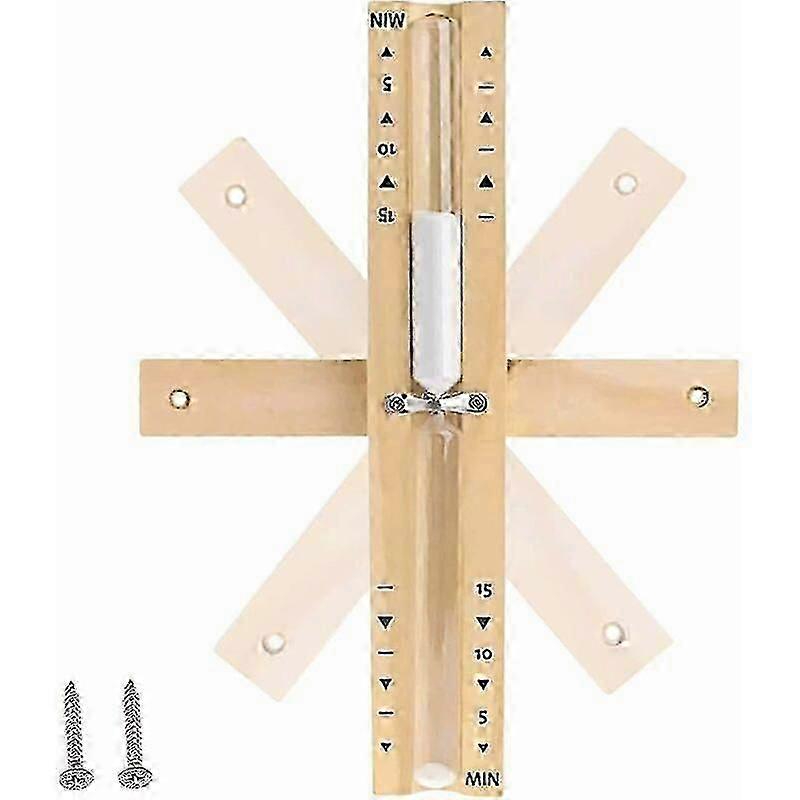 Sauna Hourglass - 15 Minute Rotatable Timer with White Sand