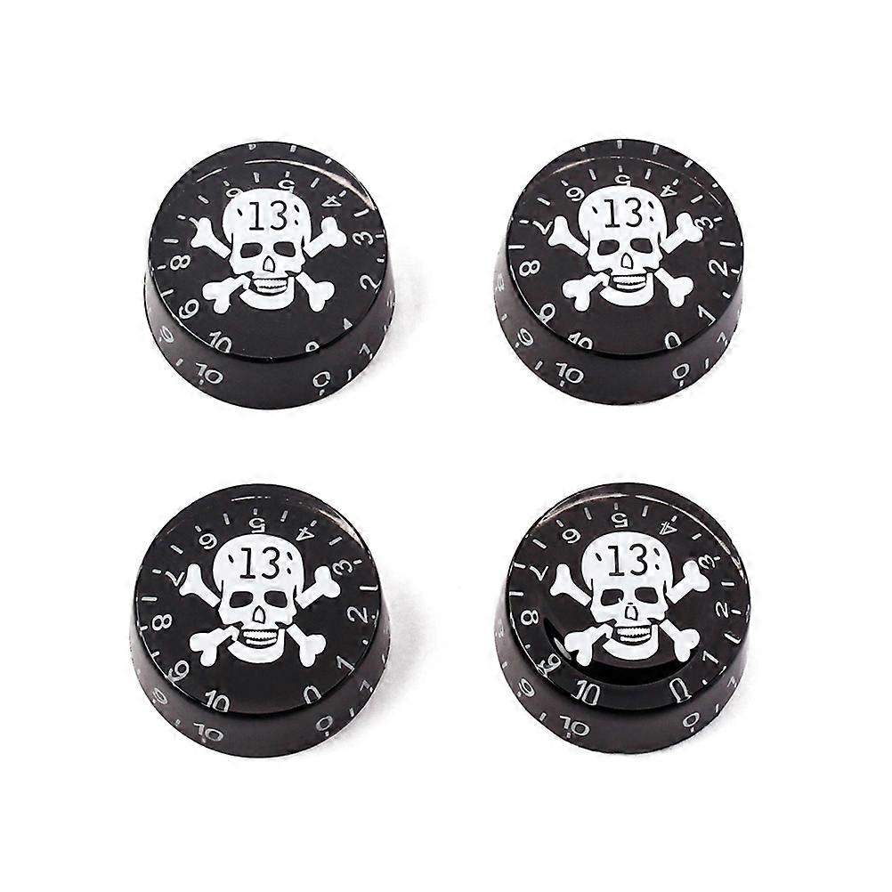 Electric Guitar Parts Replacement 4 Pcs Skull Pattern Control Knobs For Guitarists Featuring Volume Control And Durable Design