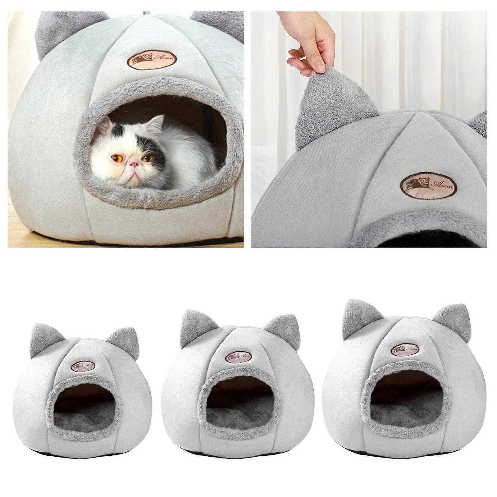 2xPet Nest Dog Cat Bed M Size 13x13x13 Inch Warm Fleece Sleeping Cave Kennel Canopy For Small Pets