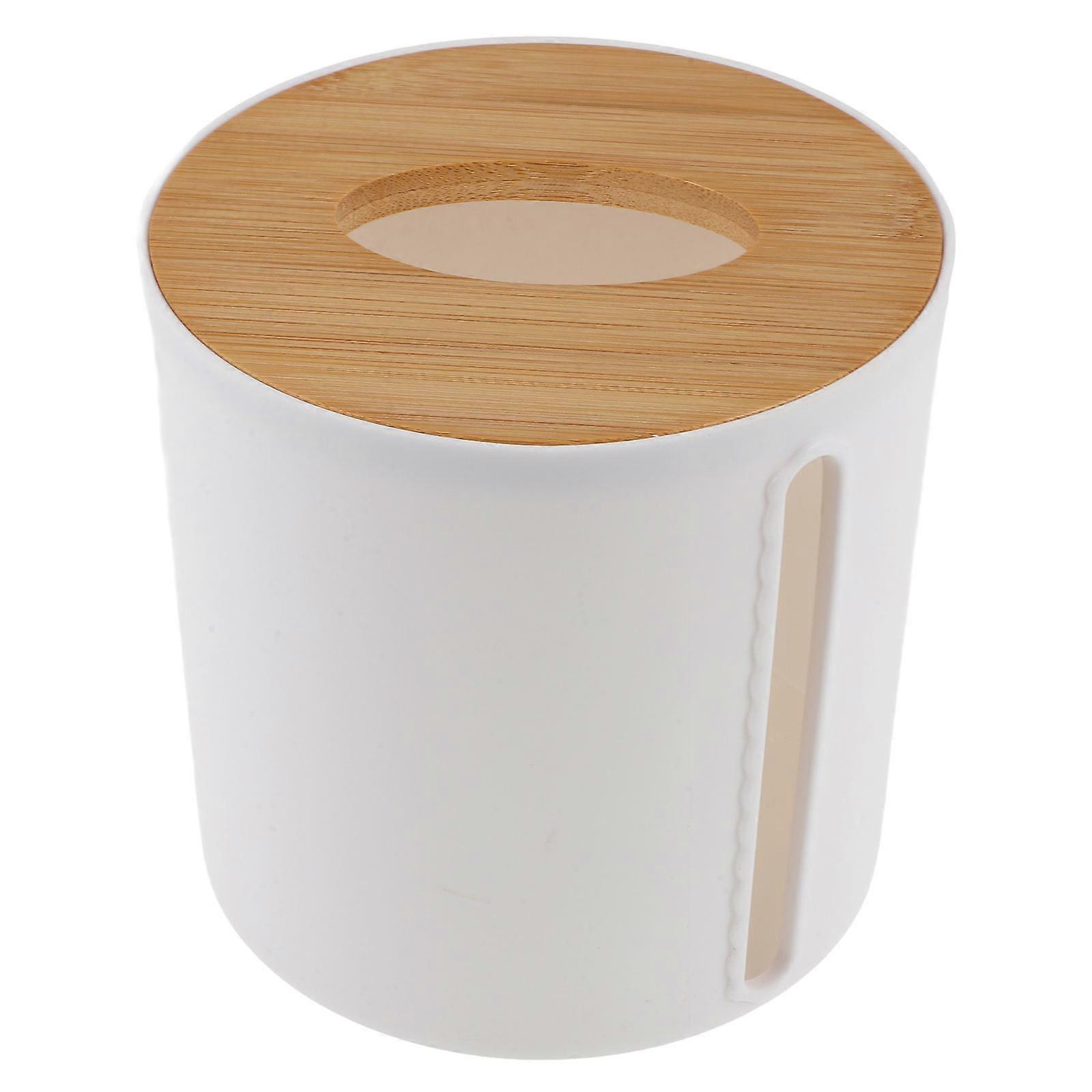 Roll Paper Organizer Bamboo Plastic with Lid for Home 4Pcs