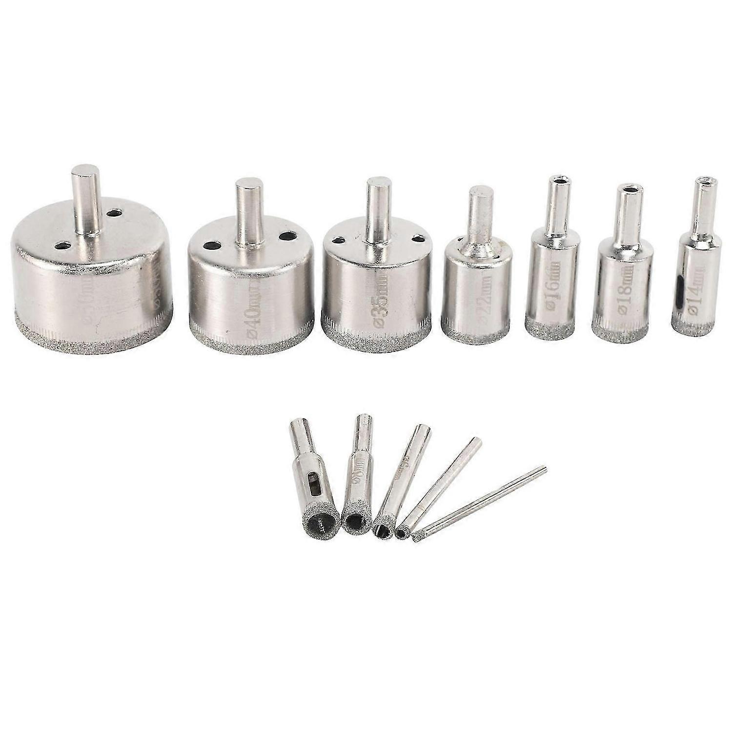 12Pcs Diamond Drill Bits Glass Tile Hole Saw Bits Set, Hollow Core Drill Bits, Extractor Remover Hol