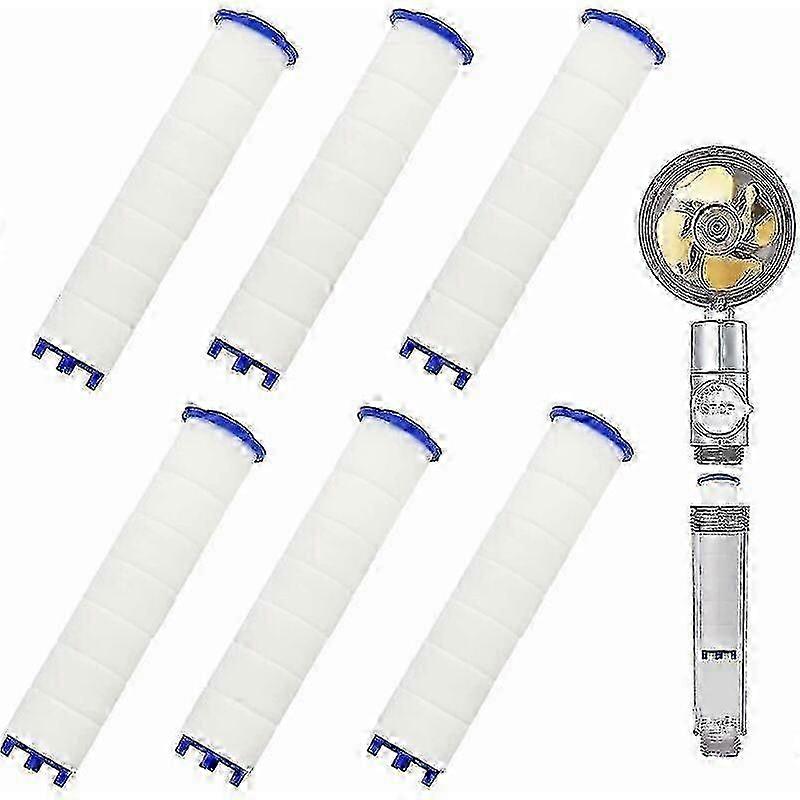 6 Pieces Shower Head Universal Replaceable Filter, 8.5x2 cm Shower Filter Negative Ions for Removable Shower Head, Chlorine and Fluoride and Part
