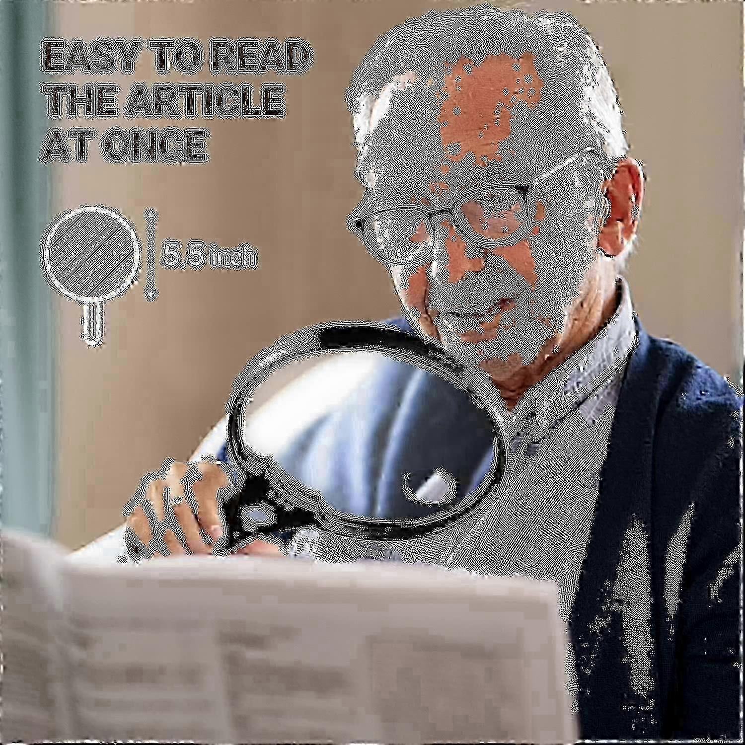 Large LED Handheld Magnifying Glass with Light - 2x 4x 25x Lens, Lightweight & Shatterproof