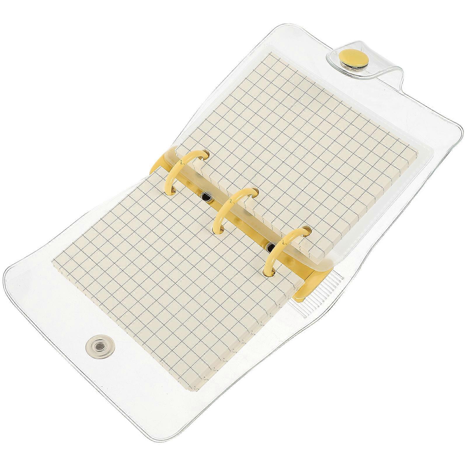 Transparent Cover Notepad Mini Binder for Writing Use 4Pcs Yellow