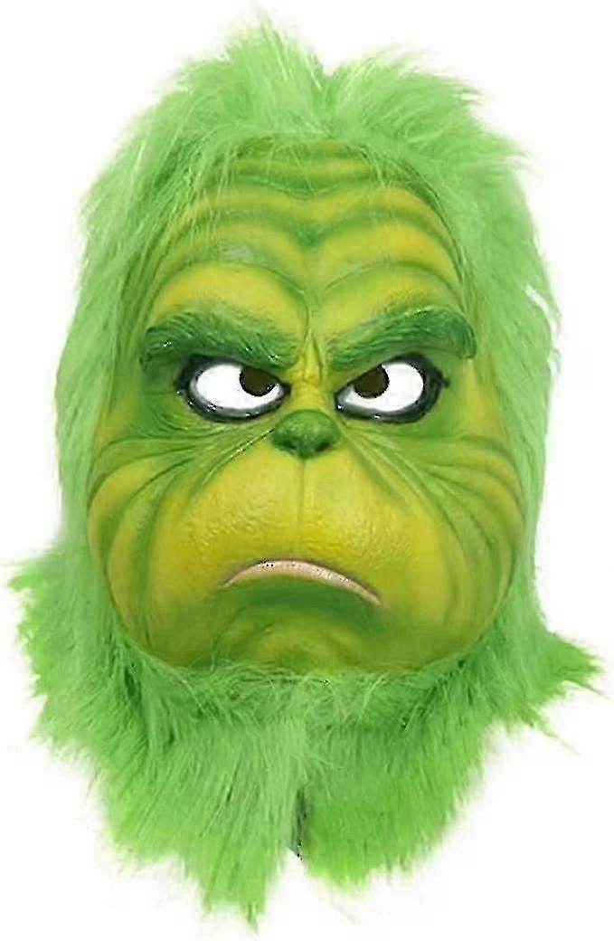 クリスマスグリーンサンタマスク、ハロウィーンラテックスマスク、クリスマスコスプレコスチューム、大人と子供にフィットするユニバーサルサイズ - DSW
