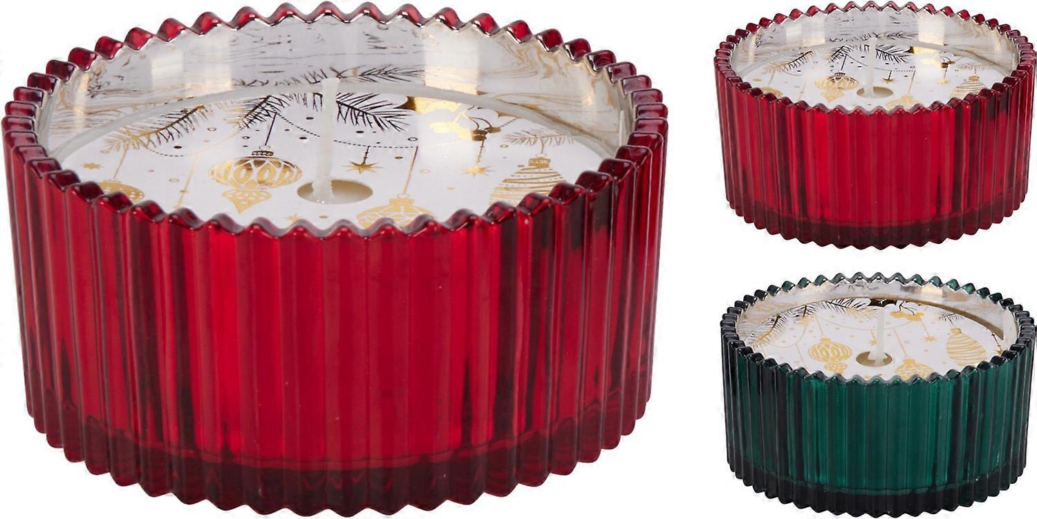 Ljus Glasburk Röd 10 cm