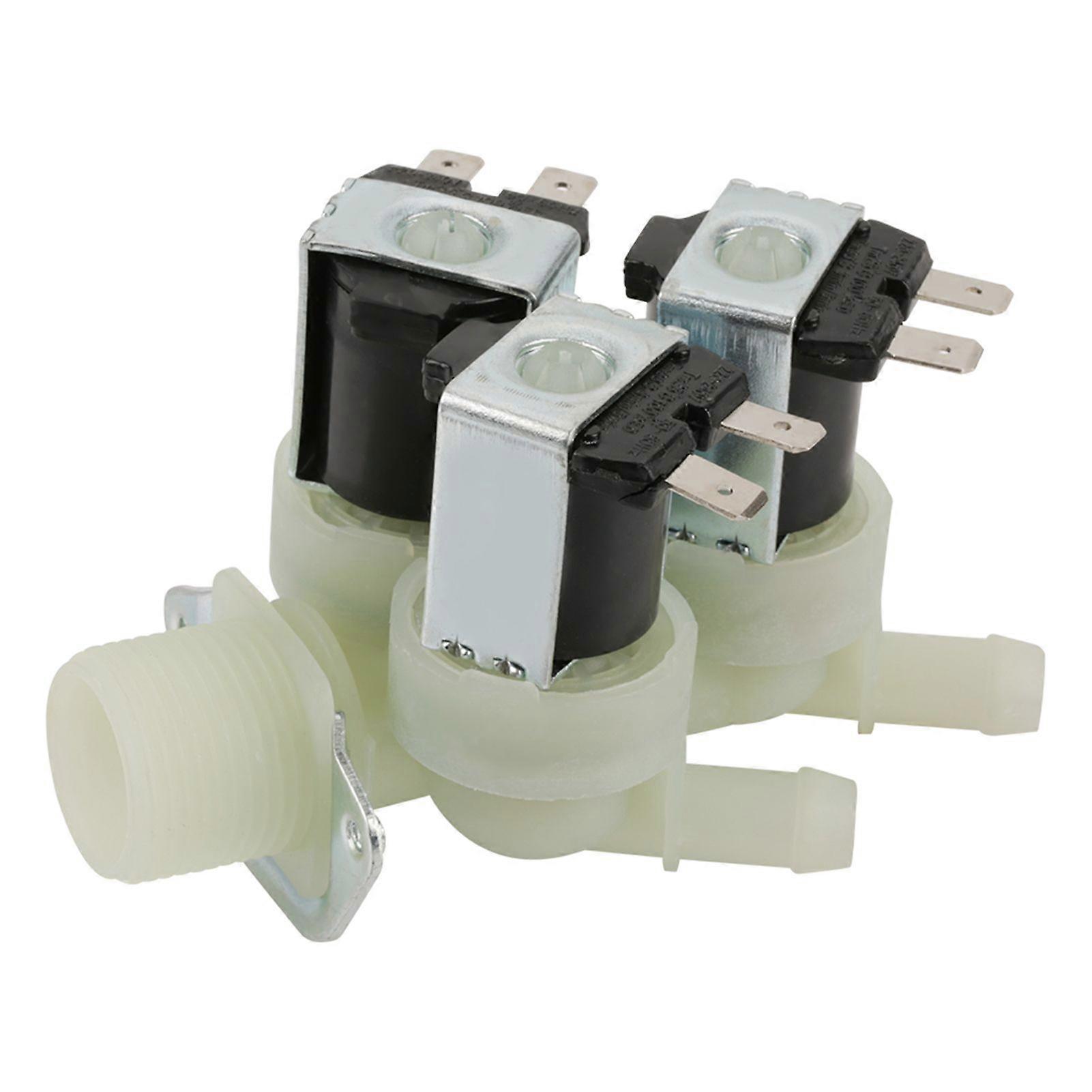 3 Way Water Inlet N/C Normal Closed Electric Solenoid Valve AC 220V G3/4