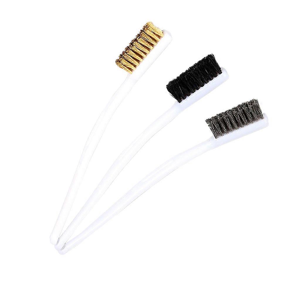 Scratch Wire Brush for Cleaning Metal 3Pcs with Plastic Handle