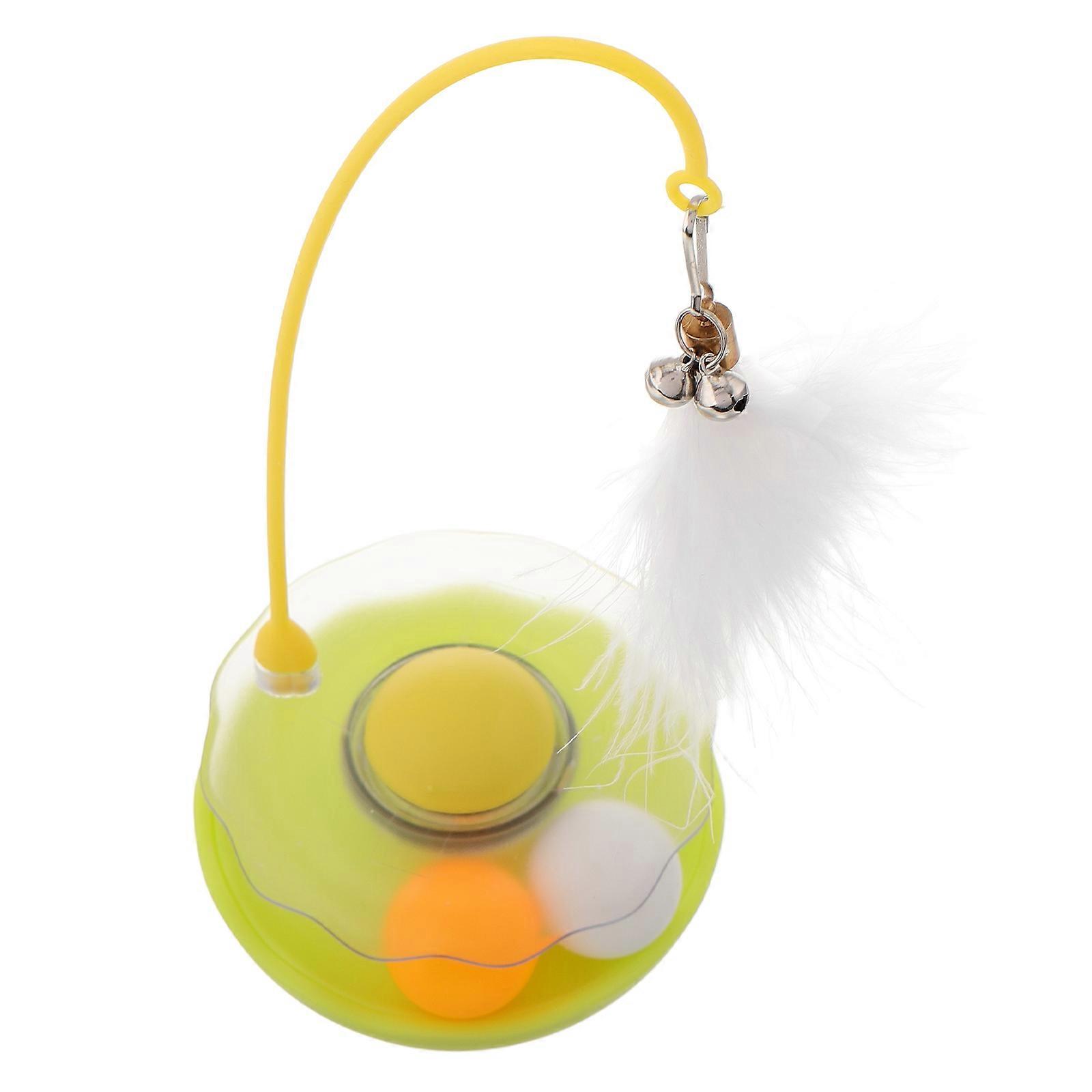 Multi-Use Cat Turntable Ball Toy with Teaser Stick for Pet Entertainment 3Pcs