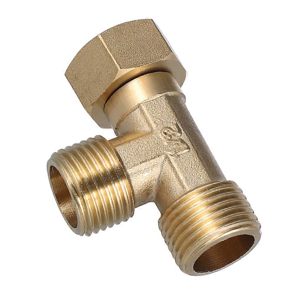 Golden Brass Tee Fitting 90 Degree for Water Pipe 3Pcs Leakproof Set