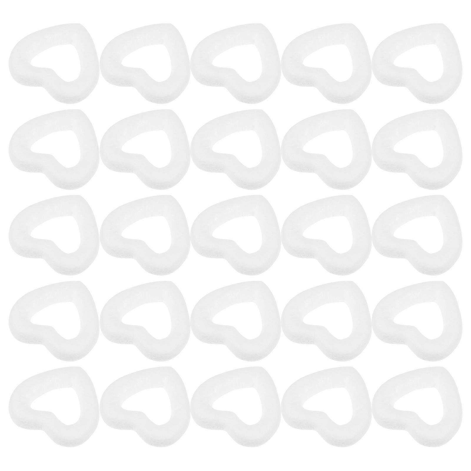 White Foam Heart DIY Crafts for Valentine's Day Decor 50Pcs Pack