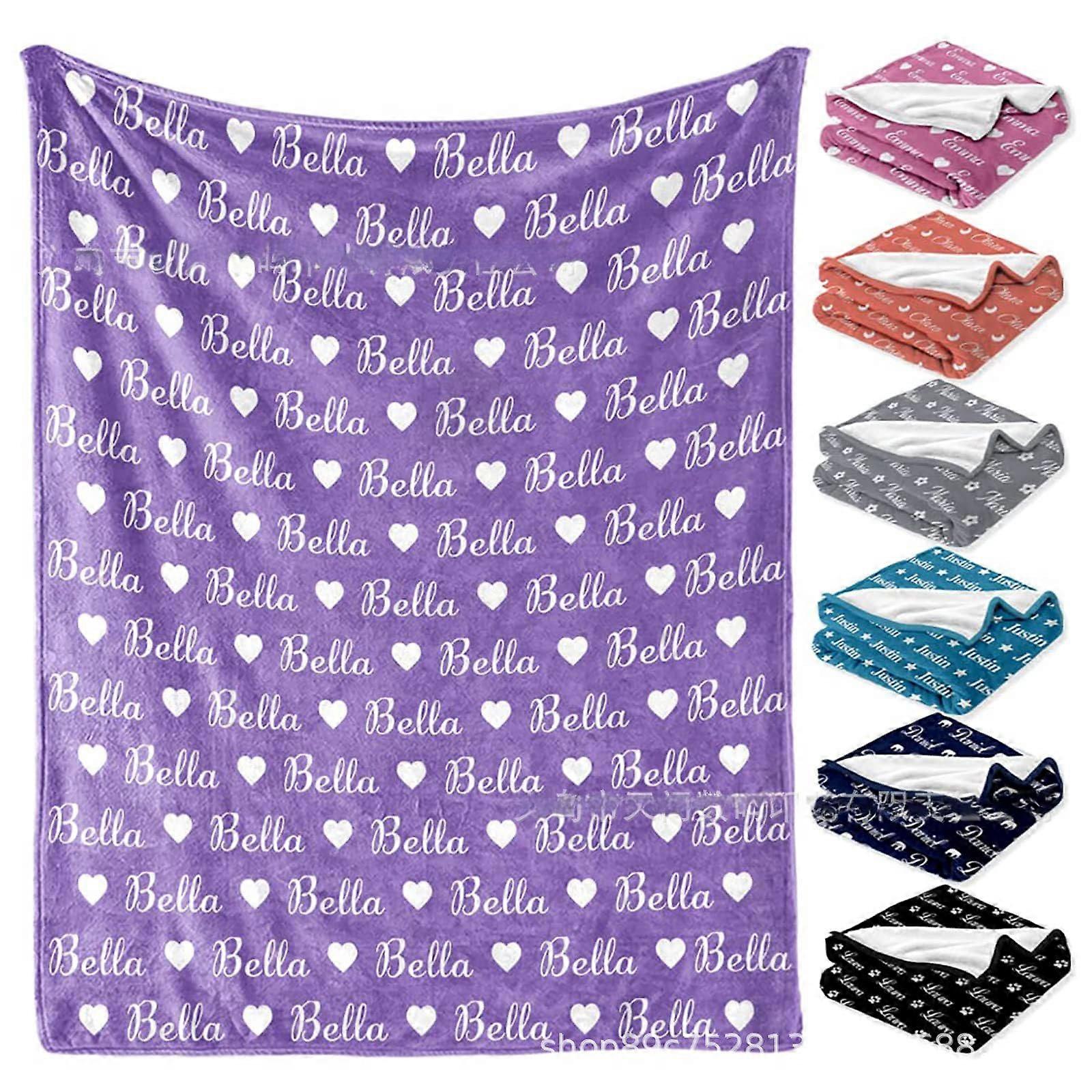 Blanket for Kids, Plush Name Blanket, 80x120 cm, Custom Nursery Blanket for Newborn, Sofa Throw