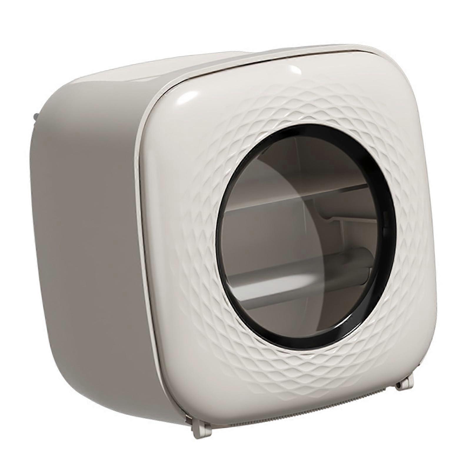 Wall Mounted Toilet Paper Box, 2 Layer Decorative Bathroom Tissue Holder, Light Khaki, Durable Design for Home Use