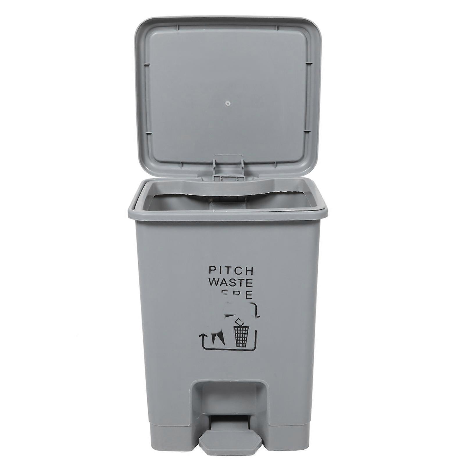 Large Capacity Garbage Can Rectangular Home Office Use 15L Step Operation Plastic 1Pack