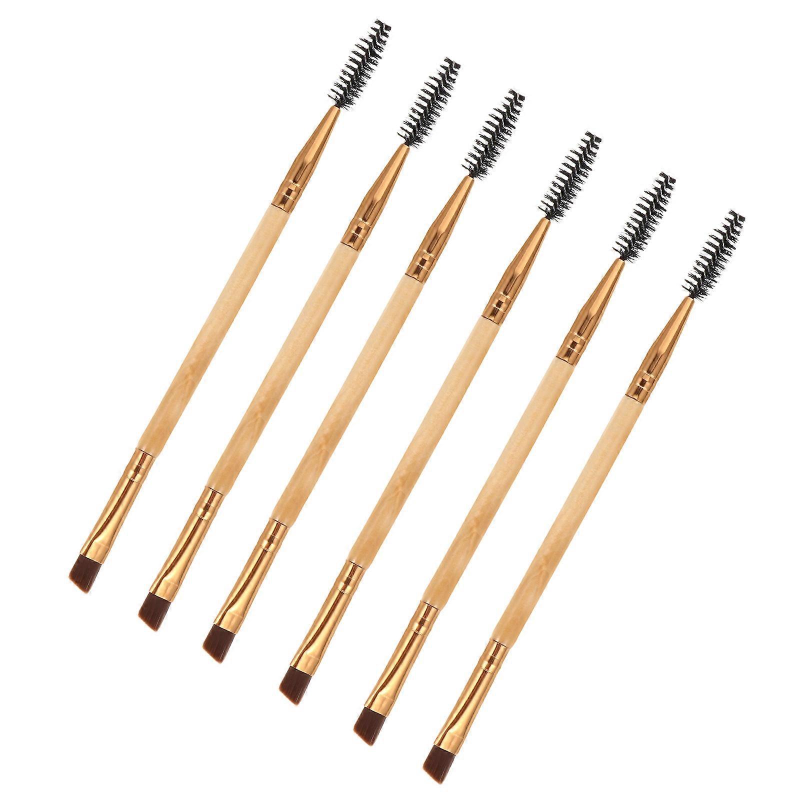 Angled Eye Brow Spoolie 12 Pcs Perfect For Eye Makeup Crafted For Women In Khaki Color