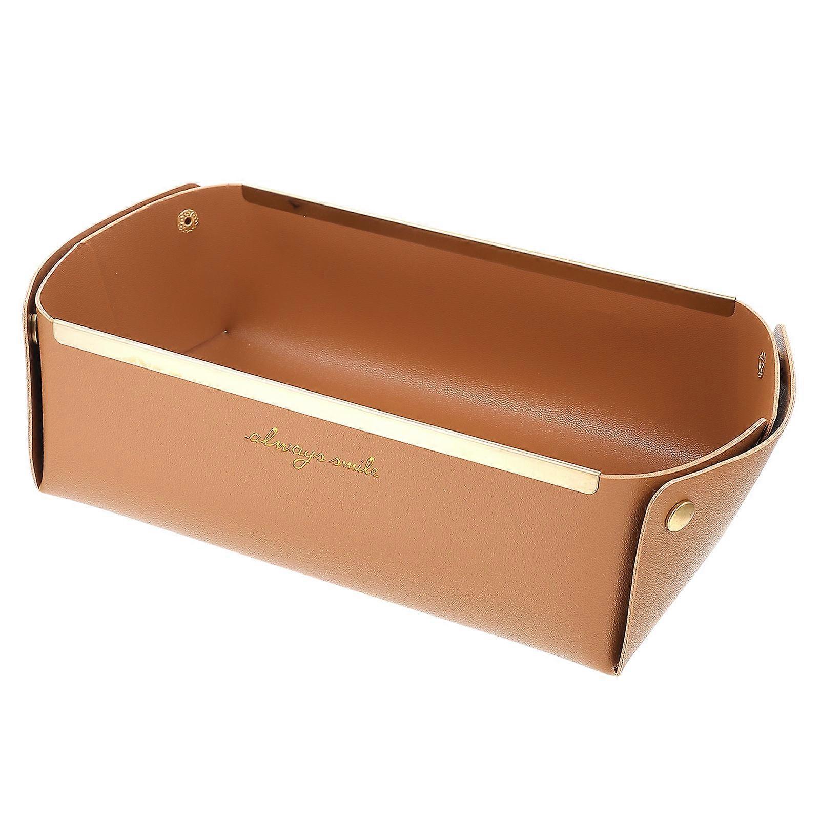 Desktop Sundries Tray Light Brown Storage Tray 2Pcs