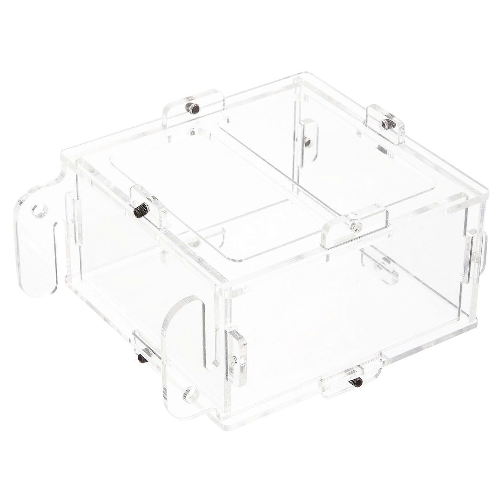 5Pcs Transparent Acrylic Bird Feeder For Birds Feeding In Courtyard Outdoor 9.5x8.3cm Rectangular Design