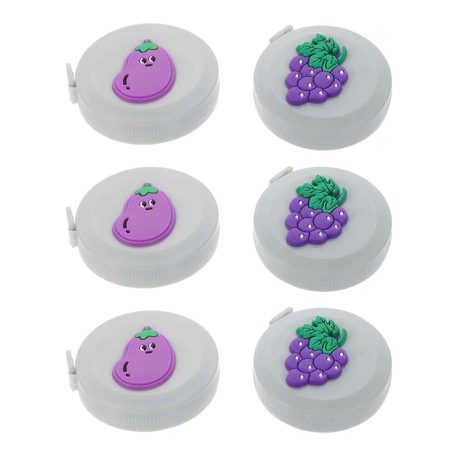 Creative Tape Measure Fruit Modeling Bright Color Outdoor Use 6Pcs