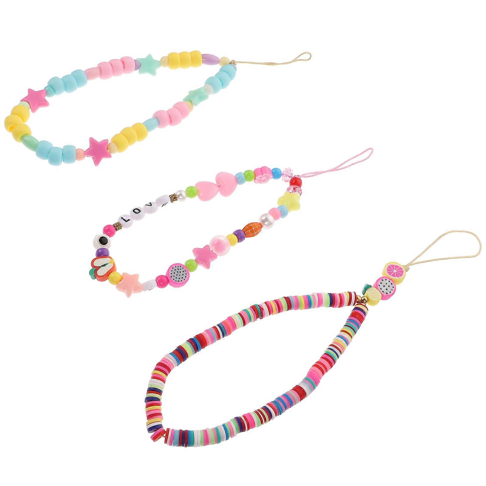 Grip Lanyard Polymer Clay for Phone Wrist Strap 9Pcs Colorful Set