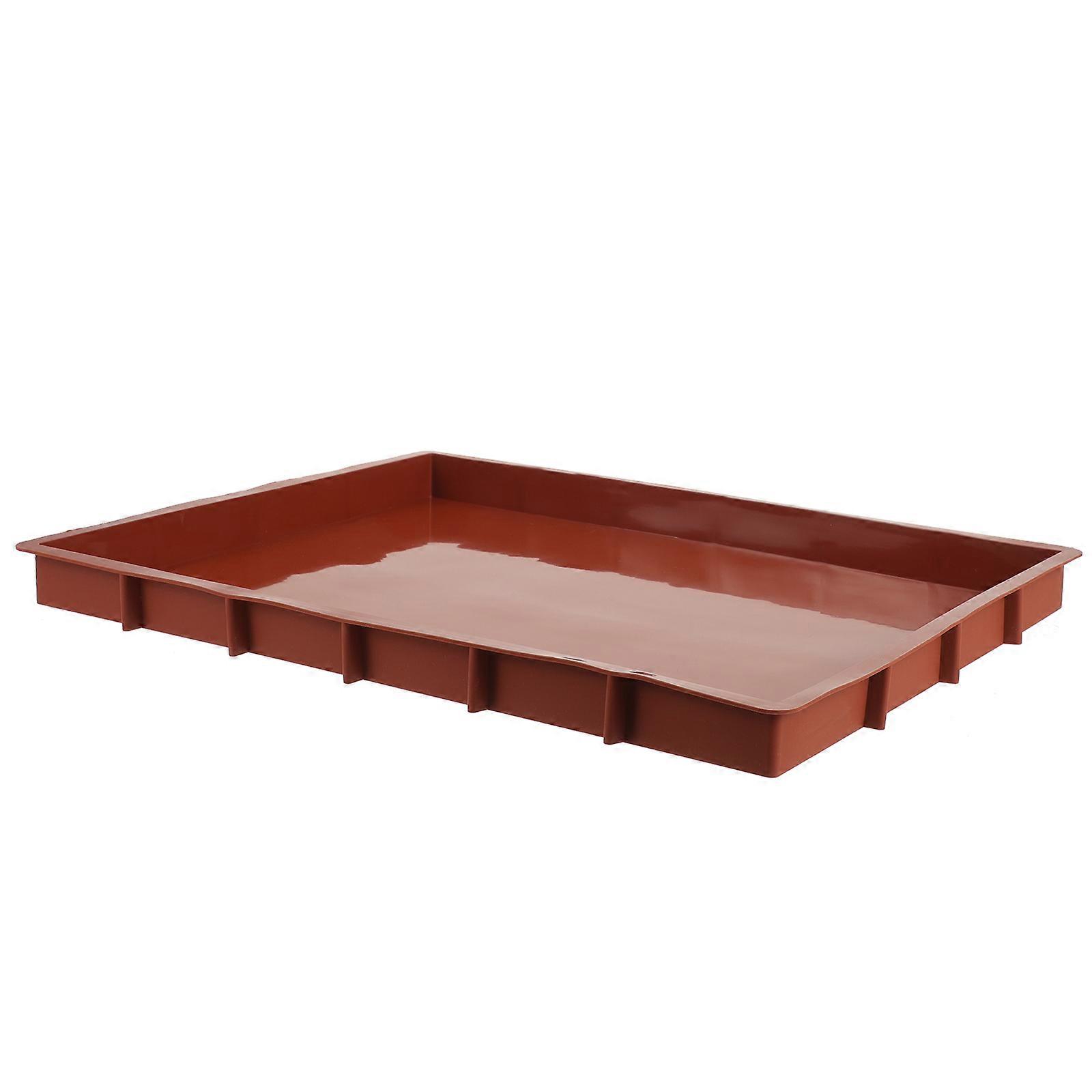 Nonstick Silicone Rectangular Baking Loaf Pan For Professional Bakery Production 3Pcs Coffee