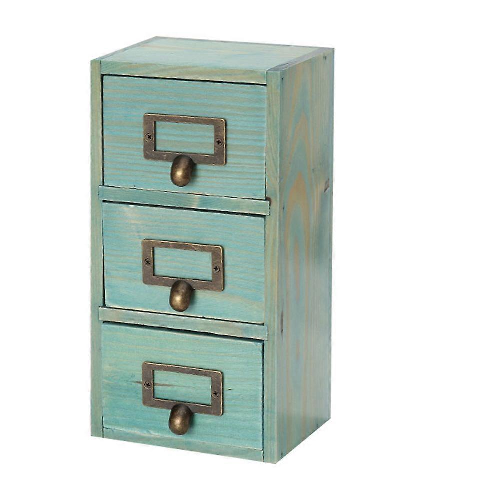 Storage Case for Desktop Use 2Pcs Wooden Multipurpose Sundries Drawer Box