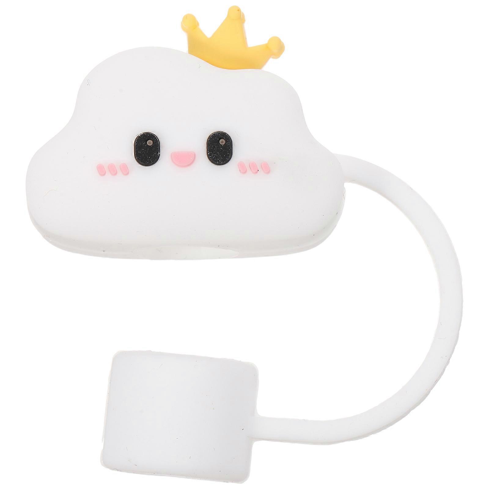 Reusable Silicone Straw Caps for Fun Protection 4Pcs Cloud Shaped Caps