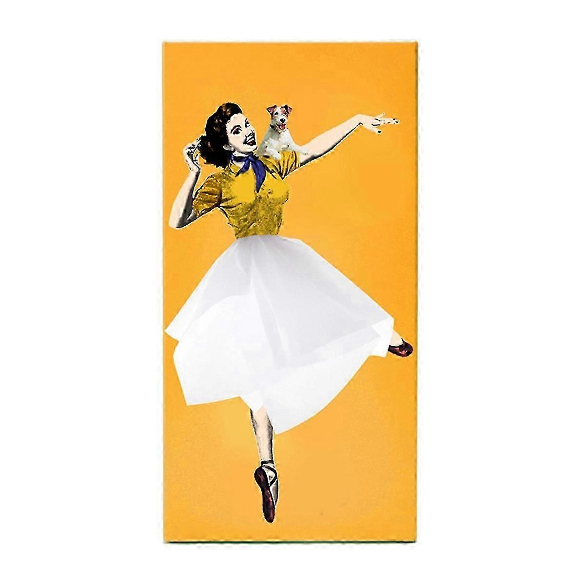 Creatives Lady Flying Skirt Tissue Box Yellow