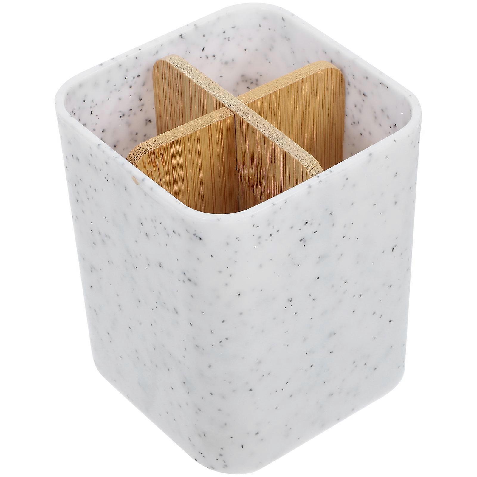 Toothbrush Holder Storage Box for Bathroom Use 5Pcs PP Bamboo Organizer