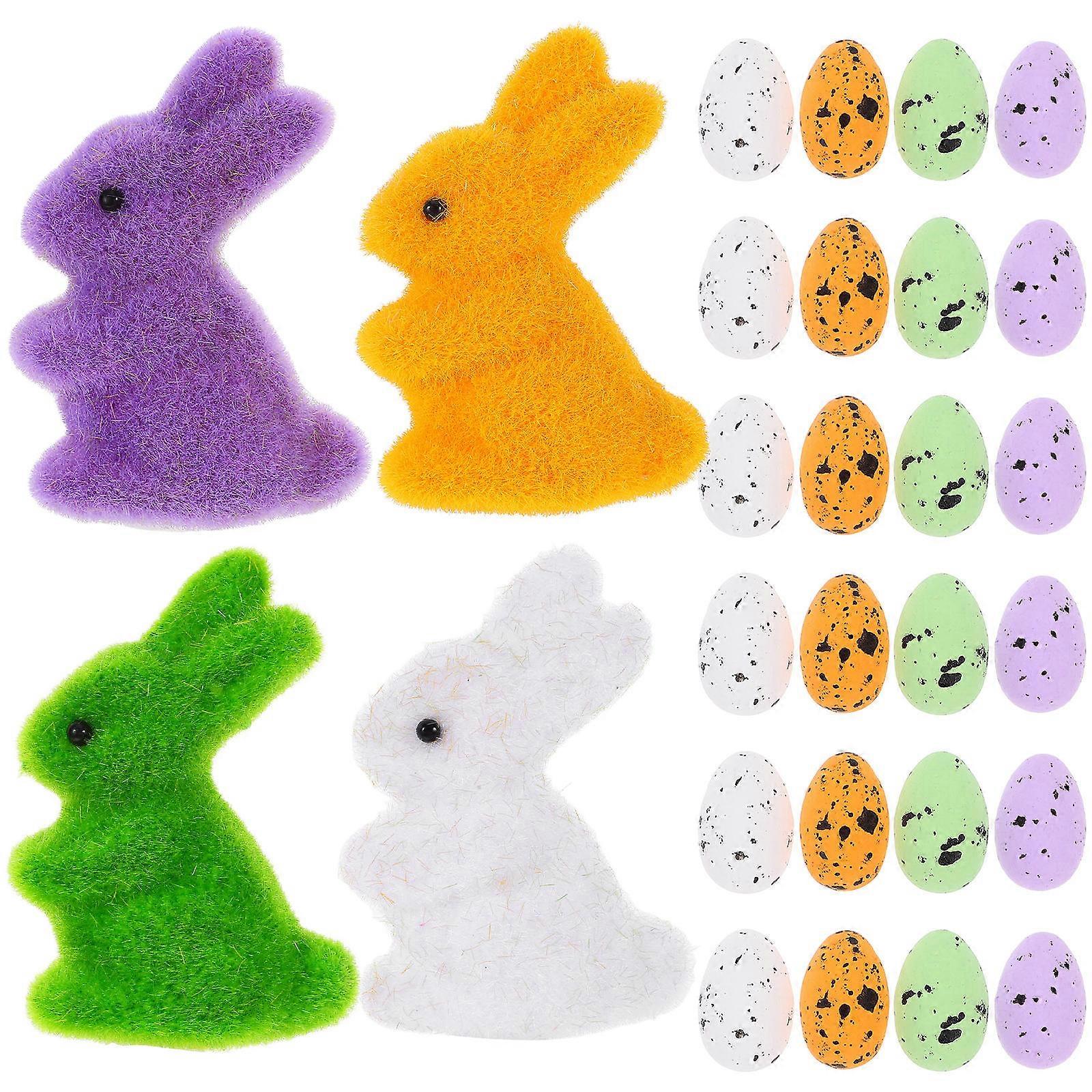 Easter Rabbit Decor for Decoration 3Sets of DIY Foams Mini Rabbits Easter Eggs