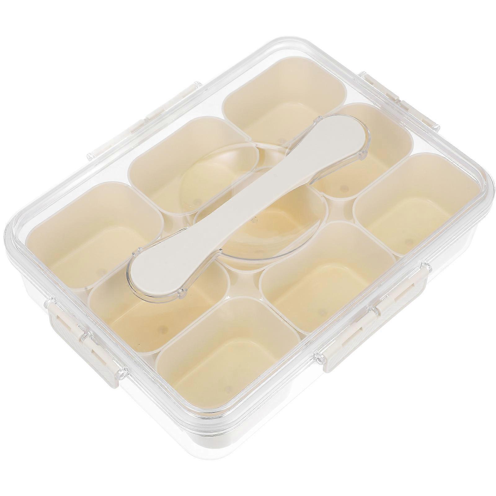 Compartment Storage Boxes Divided Dried Fruit Food Storage Box Home Use Transparent 31.00X23.80X7.00CM Dust Protection 1Pack