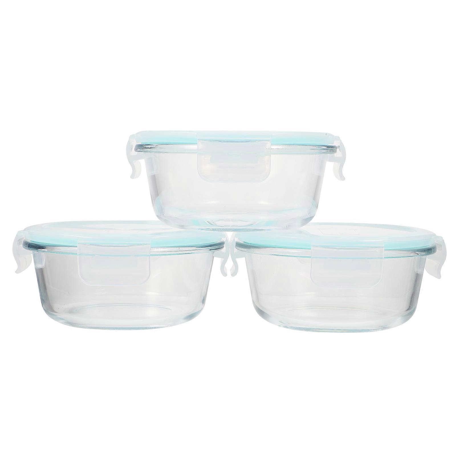 Camping Meal Box 3Pcs Round Food Containers Leak-Proof 400Ml For Outdoor Activities