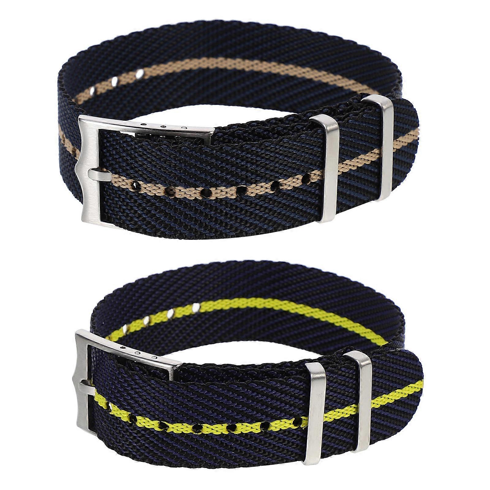 Replacement Watch Bands Nylon Watch Strap Durable 4Pcs Black