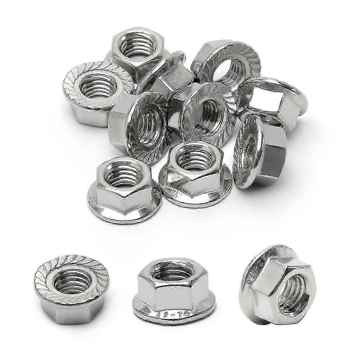 16Pack M10 Serrated Flange Hex Nuts, M10-1.5mm Hexagon Flange Nuts, Locknuts Replacement Nut for DI Edition