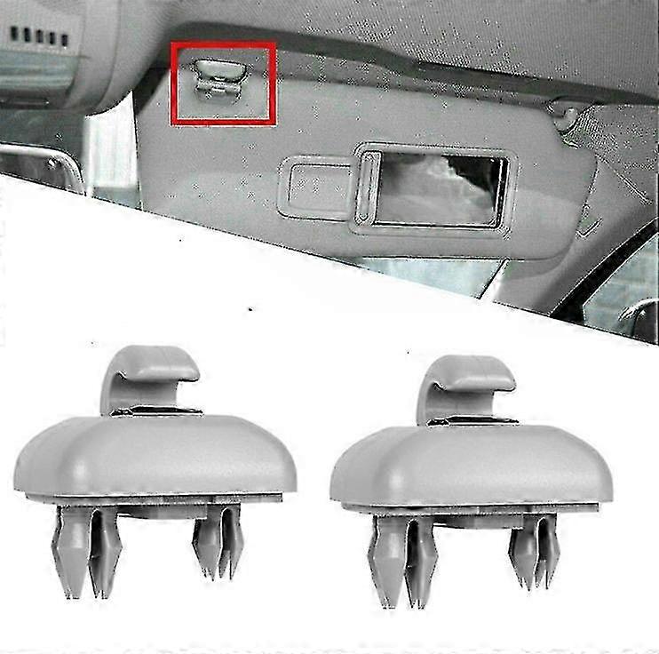 25-26 2-pack Grey Interior Sun Visor Hook Clip Base Makeup Mirror Fixing Bracket