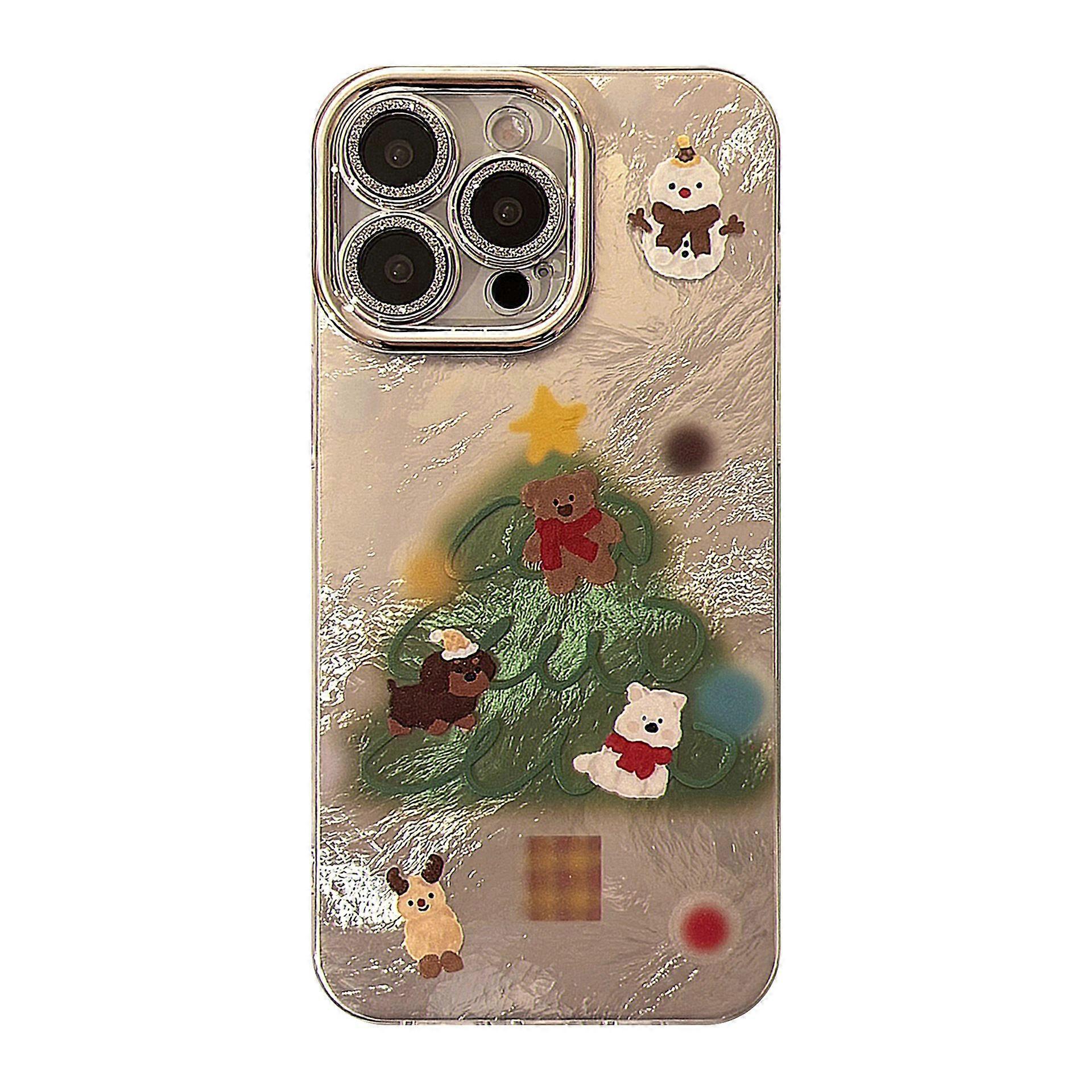 Suitable for Apple 16 mobile phone case 17promax snowman Christmas tree iphone14