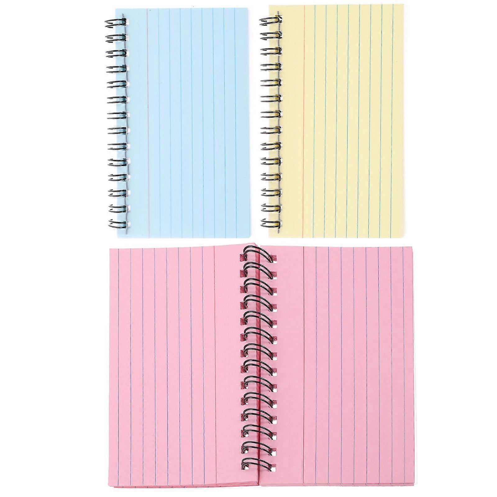 Small Notebooks Study Cards For Daily Writing Spiral Binding Compact Design Assorted Color 6 Pcs
