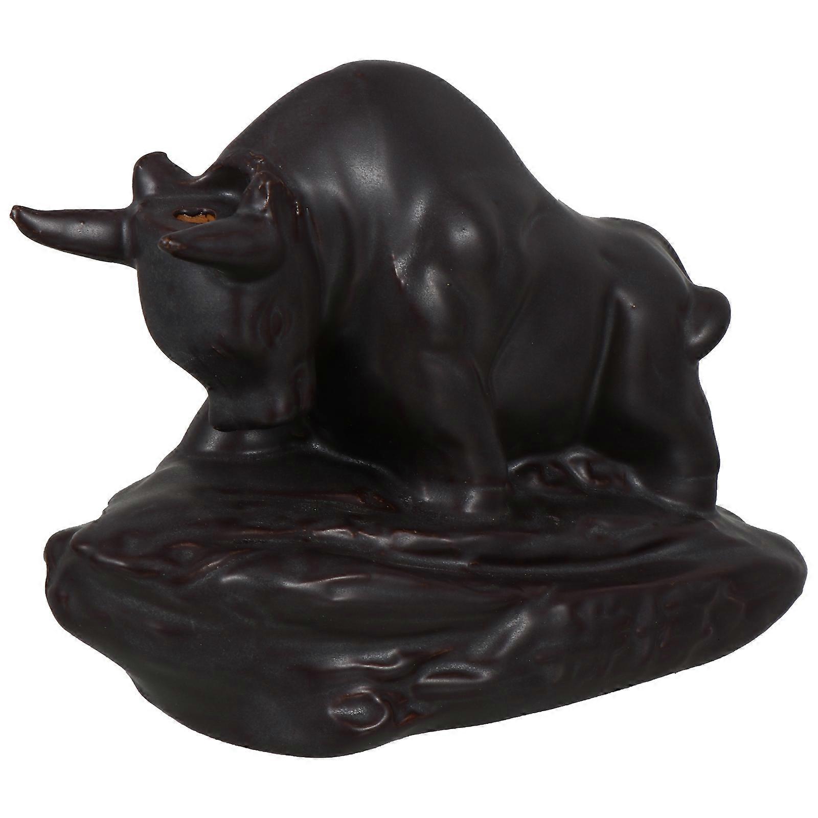 Cow Backflow Burner Ceramic Incense Burner for Office Decor 2Pcs